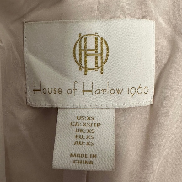 *HOUSE OF HARLOW 1960* Ivory Long Sleeve Cropped Blazer Size XS - Picture 6 of 7